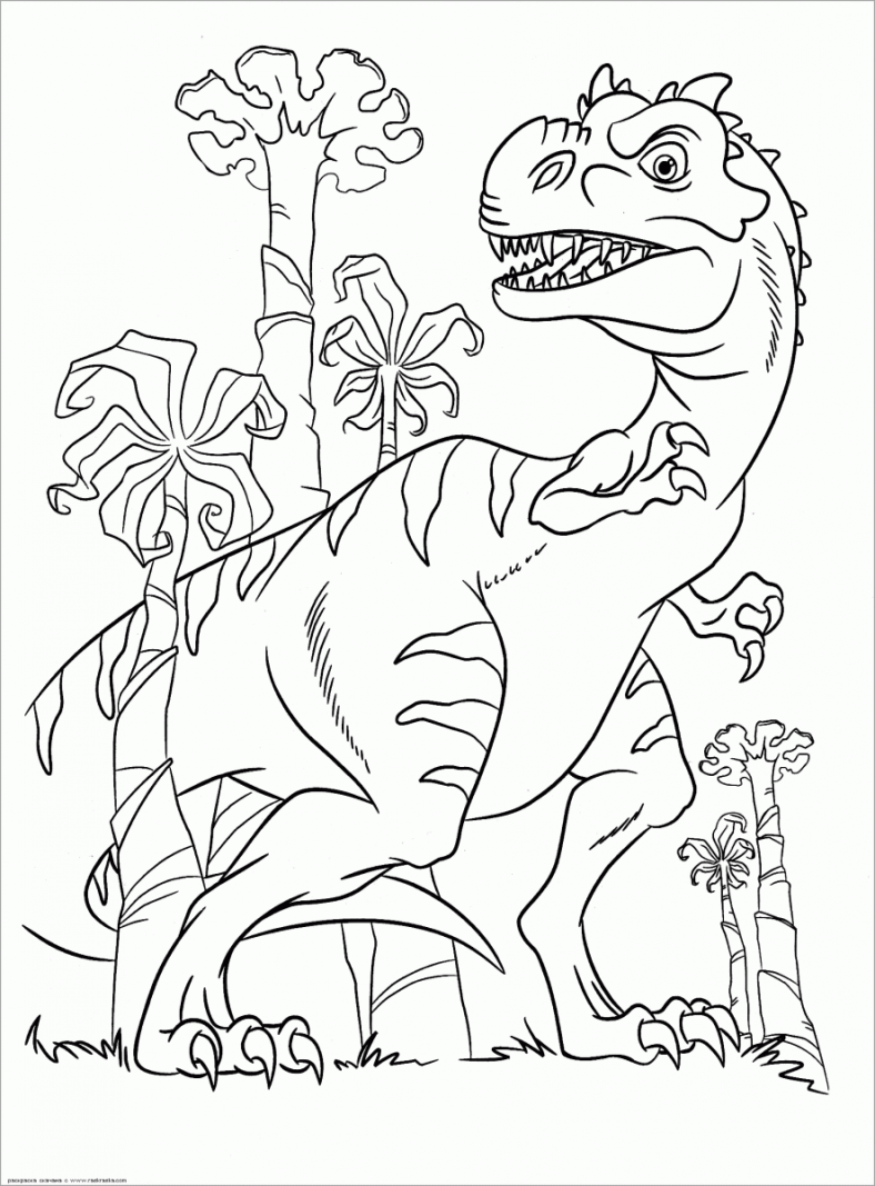  50+ tranh tô màu khủng long bạo chúa siêu cute cho bé tập tô